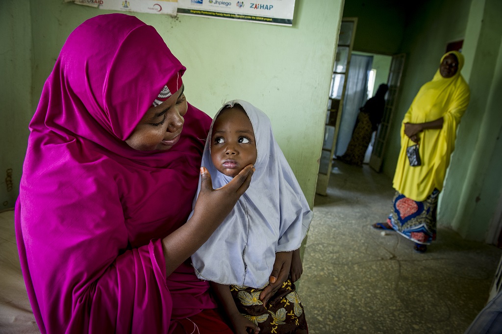 Mother and child in Nigerian health facility